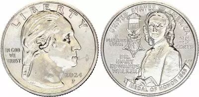 USA 1/4 Dollar - Mary Edwards Walker - Washington quarter - P Philadelphia -  2024
