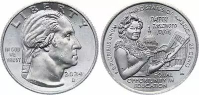 USA 1/4 Dollar - Patsy Takemoto - Washington quarter - D Denver - 2024
