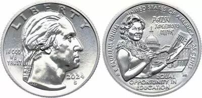 USA 1/4 Dollar - Patsy Takemoto - Washington quarter - S San Francisco - 2024