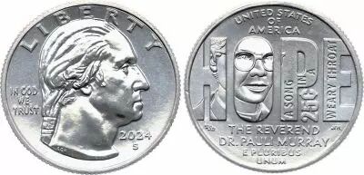 USA 1/4 Dollar - Pauli Murray - Washington Quarter - S San Francisco - 2024