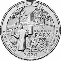 USA 1/4 Dollar - Quarter Weir Farm Historic Site 2020 - Denver D