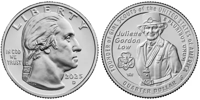 USA 1/4 Dollar - Washington Quarter - Juliette Gordon Low - D Denver - 2025