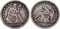 USA 1/4 Dollar Liberty assise - Aigle - 1856
