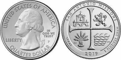 USA 1/4 Dollar San Antonio Missions - P Philadelphia - 2019