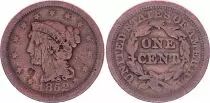 USA 1 Cent,  Braided Hair - 1852
