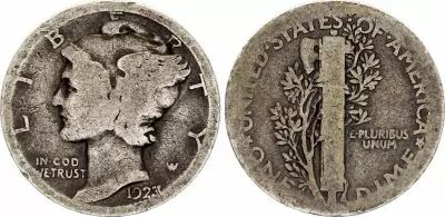 USA 1 Dime Mercury - 1923 - Silver