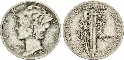 USA 1 Dime Mercury - 1942 - Silver