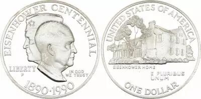 USA 1 Dollar - Centennial of the Birth of Eisenhower - 1990 - P Philadelphia