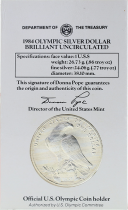 USA 1 Dollar - Liberty, aigle - Jo de Los Angeles 1984 - P Philadelphie - Argent