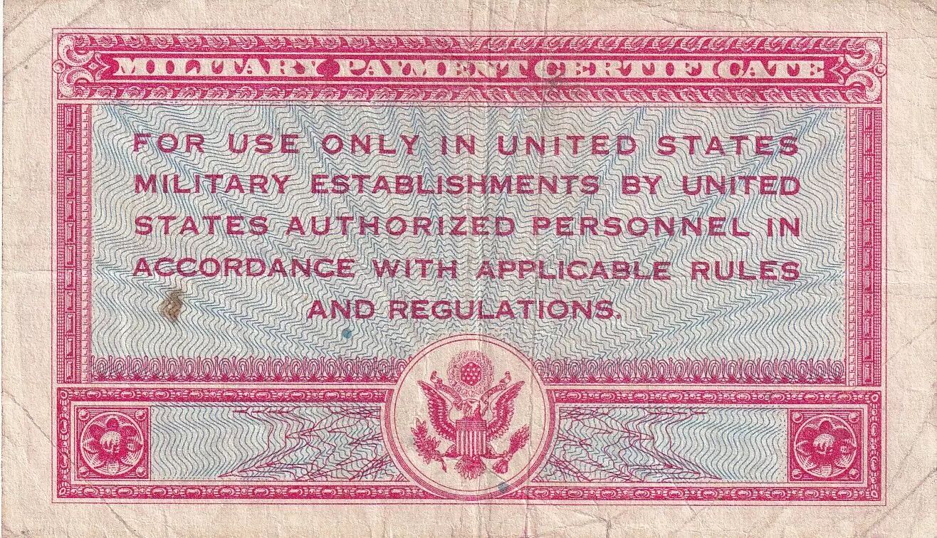 Billet USA 1 Dollar Military Certificate ND (1947) Série 471 P.M12