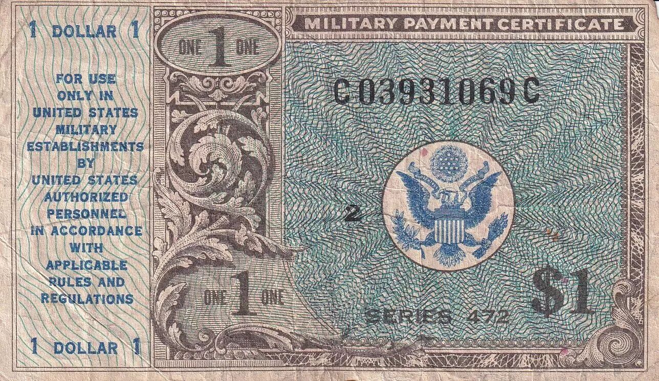 Billet USA 1 Dollar Military Certificate ND (1948) Série 472 P.M19