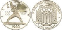 USA 1 Dollar - Olympiades Baseball - 1992 - S San Francisco - Argent BE