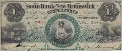 USA 1 Dollar - States Bank New-Brunswick - New Jersey - 02-05-1864
