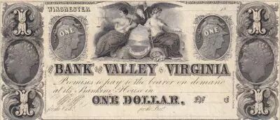 USA 1 Dollar Bank of the Valley in Virginia - 18xx - Not issued