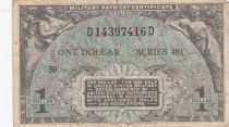 USA 1 Dollar Military Cerificate - Serial 481 - 1951