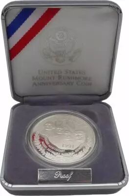 USA 1 Dollar Mont Rushmore - 1991 - Silver - San Francisco - Proof