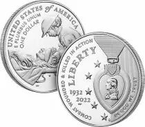 USA 1 Dollar National Purple Heart - West Point W - Proof 2022 Silver