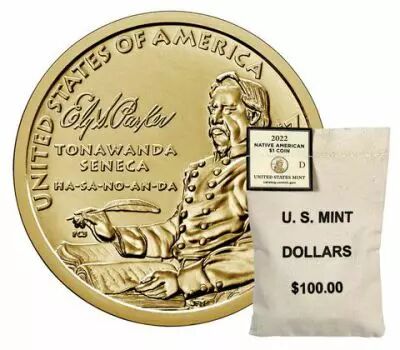 USA 1 Dollar Native American - Rolls, bags and boxes - D Denver - 2022 - MS