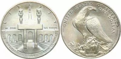 USA 1 Dollar Olympics Games Los Angeles - Stadium - D Denver - Silver