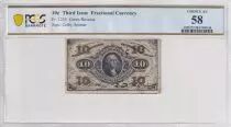 USA 10 Cents - Fractional Currency March 1863 - PCGS AU 58