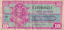 USA 10 Cents Military Cerificate - 1954 - Serial 521 - Number 79
