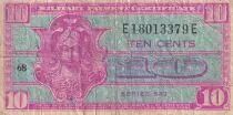 USA 10 Cents Military Cerificate - Serial 521 - VG to F - 1954