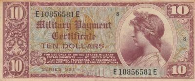 USA 10 Dollars - Military Payment Certificate - 1954 - Series 521