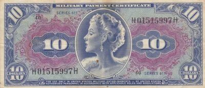 USA 10 Dollars - Military Payment Certificate - 1964 - S�rie 611