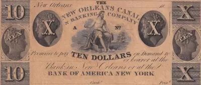USA 10 Dollars - New Orleans Canal and Banking Co. - 18xx - Not issued
