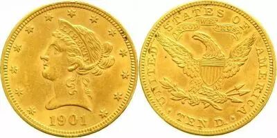USA 10 Dollars Liberty - Eagle Coronet Head - 1901 Gold