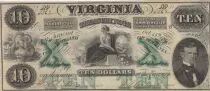 USA 10 Dollars Virginia Treasury note - 1862  - UNC