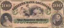 USA 100  Dollars - Citizen Bank - Louisiana - 30-06-1857