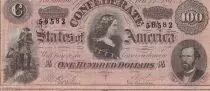 USA 100 Dollars The Confederate States of America - 1864 - S&eacute;rie 56582