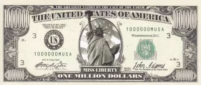 USA 1000000 Dollars - Statue de la Liberty - Capitole