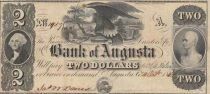 USA 2 Dollars - Bank of Augusta - 18xx - non &eacute;mis