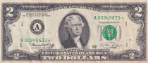 USA 2 Dollars - Jefferson - 1976 - Remplacement serial (star) - A (Boston) - A00949633*