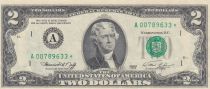 USA 2 Dollars - Jefferson - 1976 - Série remplacement (étoile) - A (Boston) - A0078633*