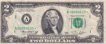 USA 2 Dollars - Jefferson - 1976 - Série remplacement (étoile) - A (Boston) - A00889633*