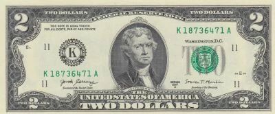 USA 2 Dollars - Jefferson - 2021 - K - K-A Series