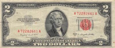 USA 2 Dollars - Jefferson - Series 1953 B - P.380