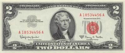 USA 2 Dollars - Jefferson - Series 1963 A - P.382