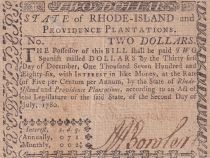 USA 2 Dollars - Rhode Island - Providence Plantations - Colonial -  02-07-1780 - Rare
