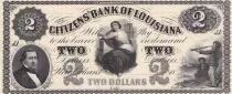 USA 2 Dollars Citizen\'s Bank of Louisiana - 18xx - Not issued