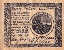 USA 20 Dollars - FAUX - Colonie de Philadelphia - 1778