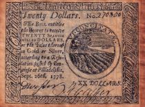 USA 20 Dollars - FAUX - Colonie de Philadelphie - 1778