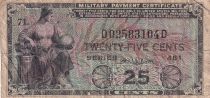 USA 25 Cents - Military Certificate - ND (1951) - P.M24
