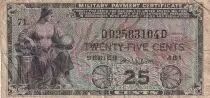 USA 25 Cents - Military Certificate - ND (1951) - P.M24