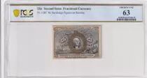 USA 25 Cents - Second Issue Fractional Currency March 1863 - PCGS Choice UNC 63