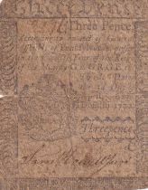 USA 3 Pence - Pennsylvania - Colonial - 03-04-1772