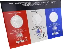 USA 3 x 1 Dollar - Discus thrower - XXIII Olympiad Los Angeles 1984 - 1983 - Silver